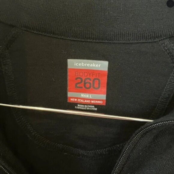 Icebreaker Merino 260 Quarter Zip Long Sleeve Shirt  - Men's Size Large - Black - Picture 4 of 8